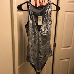 Fashion Nova Silver Bodysuit
